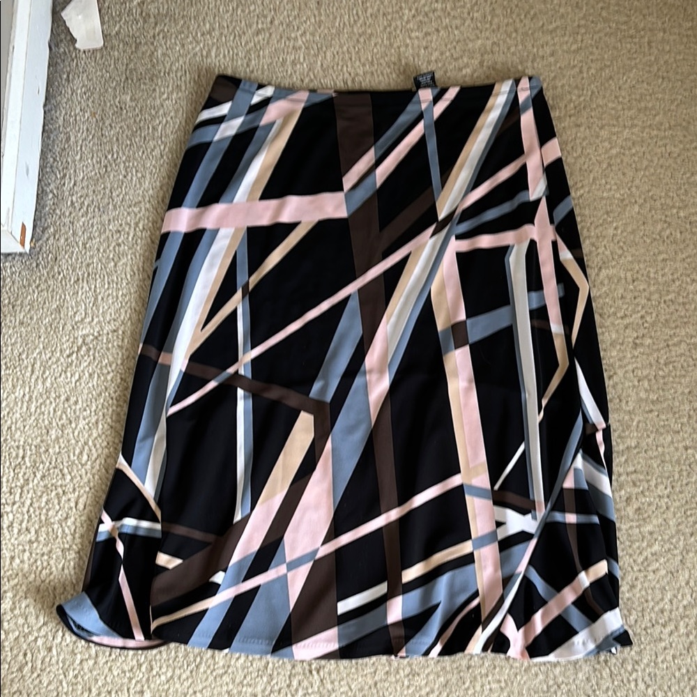 New York & Company Geometric Patterned Skirt - Multicolor